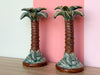 Pair of Palm Tree Candle Holders