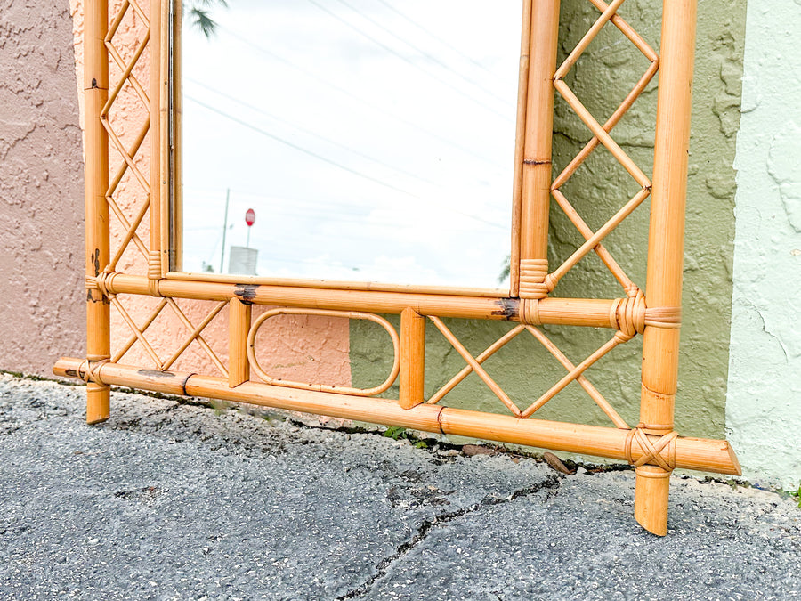 Old Florida Rattan Mirror