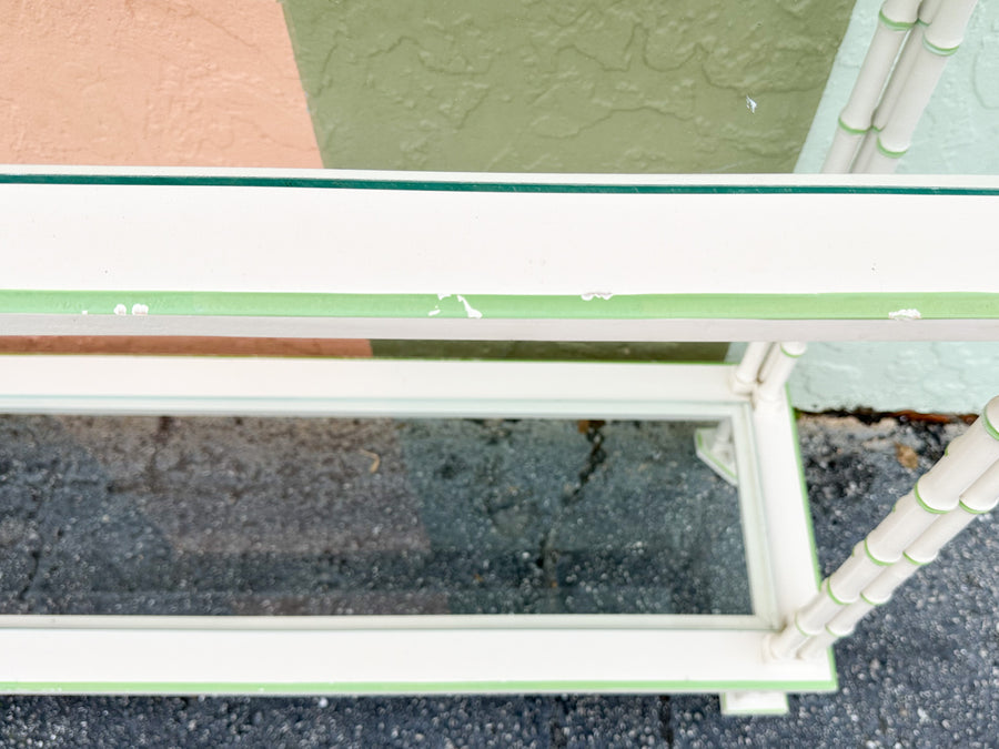 Tri Leg Faux Bamboo Console
