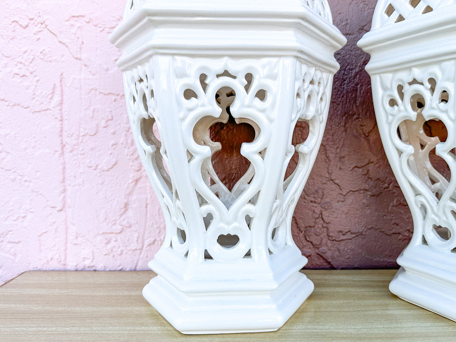 Pair of Palm Beach Chic Pierced Lamps