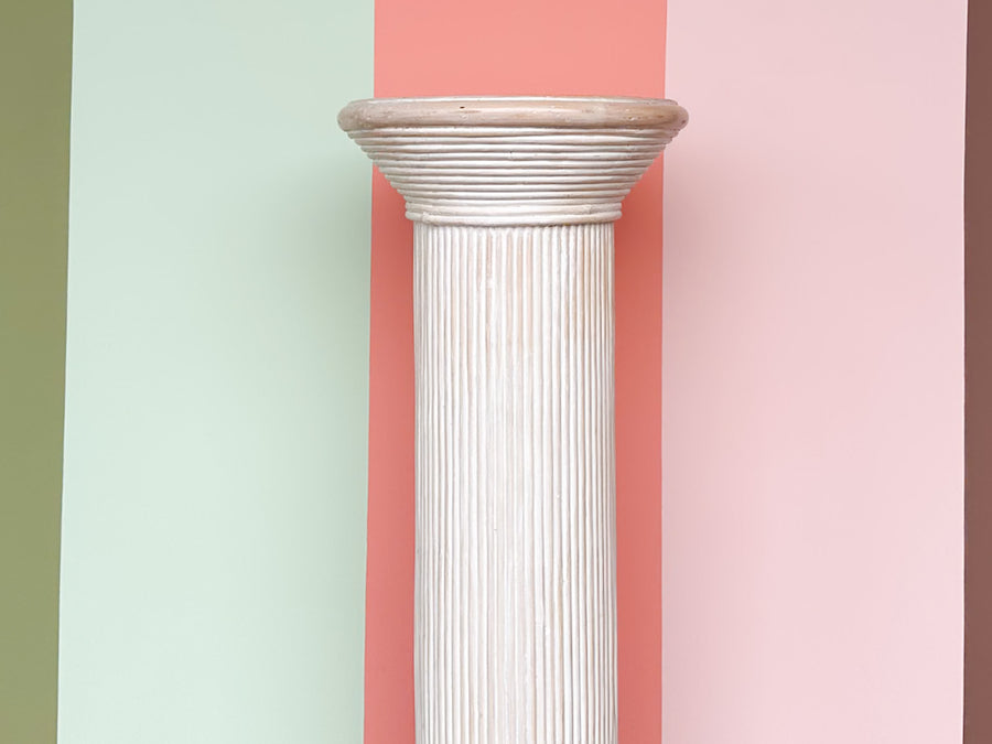 Pencil Reed Rattan Pedestal