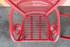 Pair of Hot Pink Whimsical Rattan Chairs
