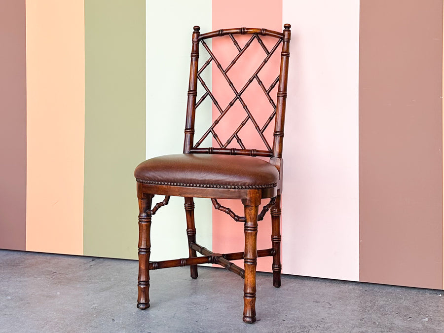 Theodore Alexander Faux Bamboo Desk Chair