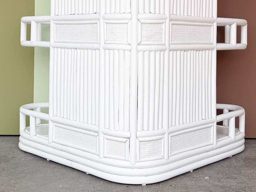 Newly Painted Triangular Rattan Bar