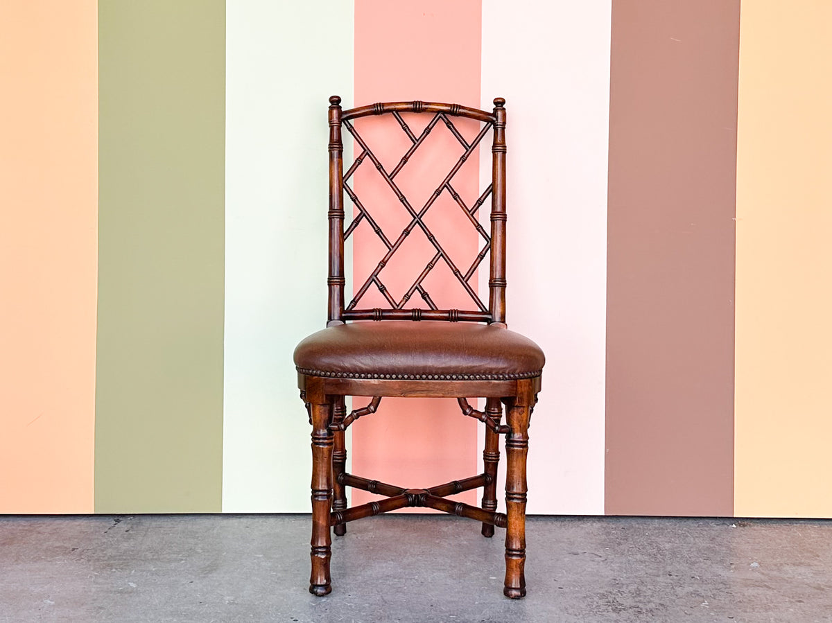 Theodore Alexander Faux Bamboo Desk Chair