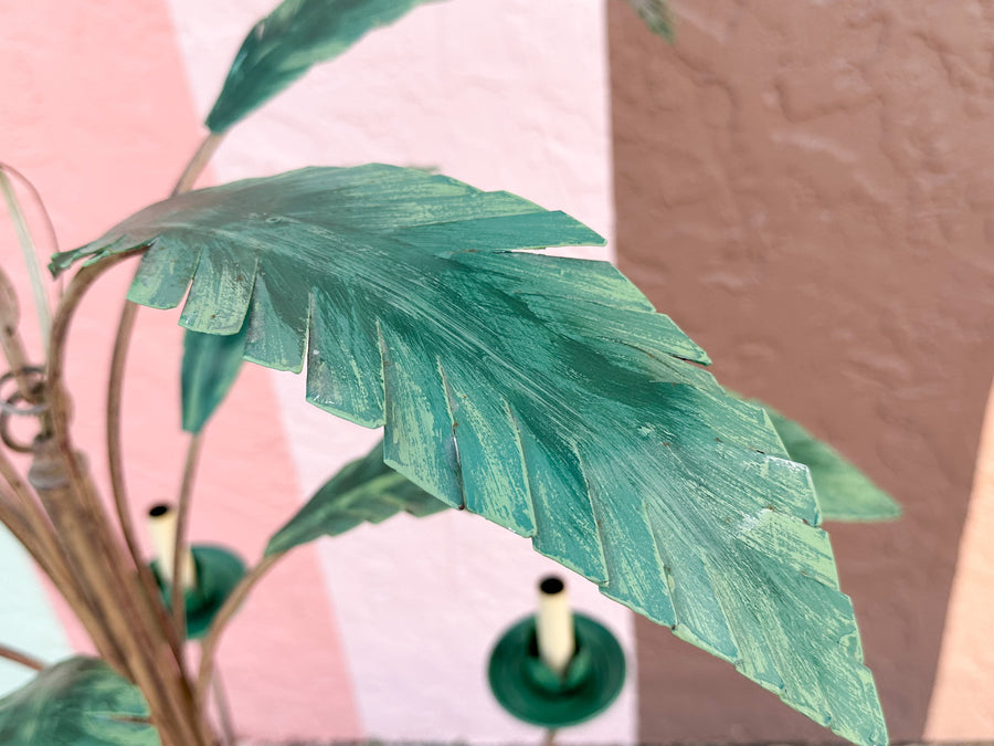 Tole Palm Chandelier