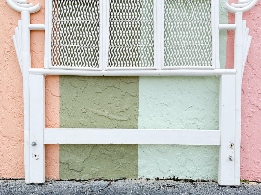 Pair of Whimsical Rattan Twin Headboards
