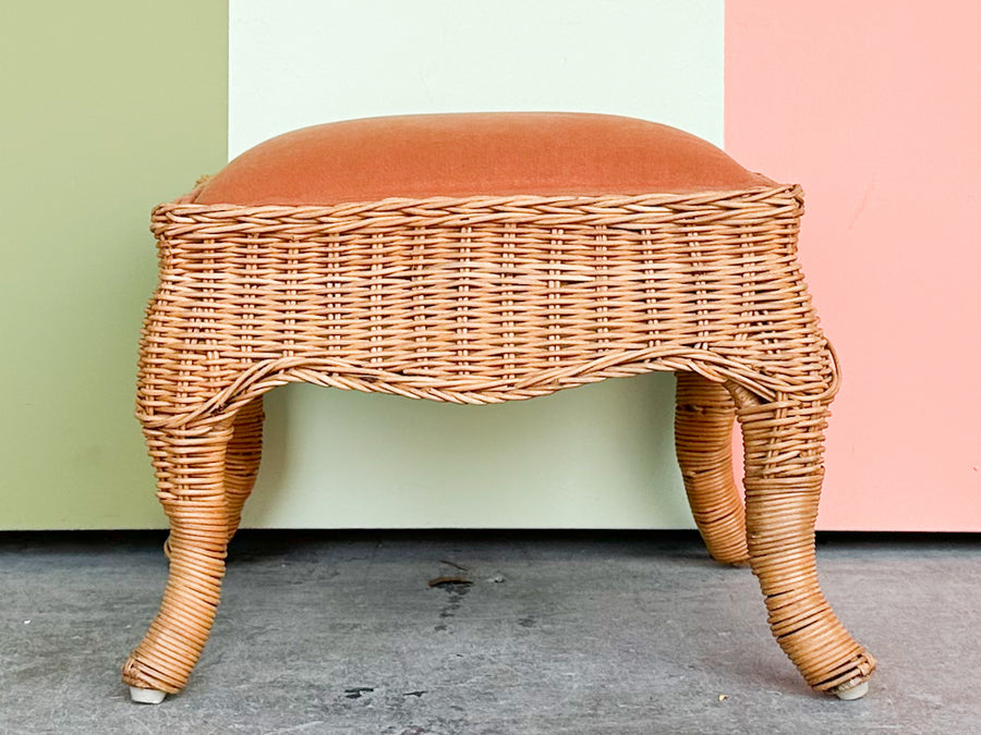 Granny Chic Wicker Foot Stool