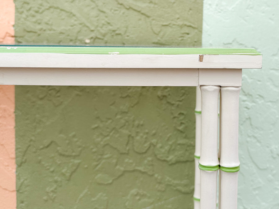 Tri Leg Faux Bamboo Console
