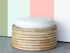 Stacked Rattan Ottoman