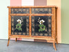 Hand Painted Tortoiseshell Rattan Credenza