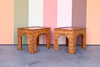Pair of Old Florida Parquet Stools