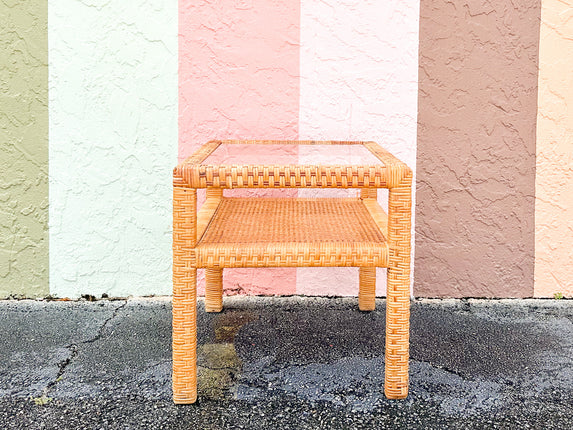 Rattan Wrapped Side Table