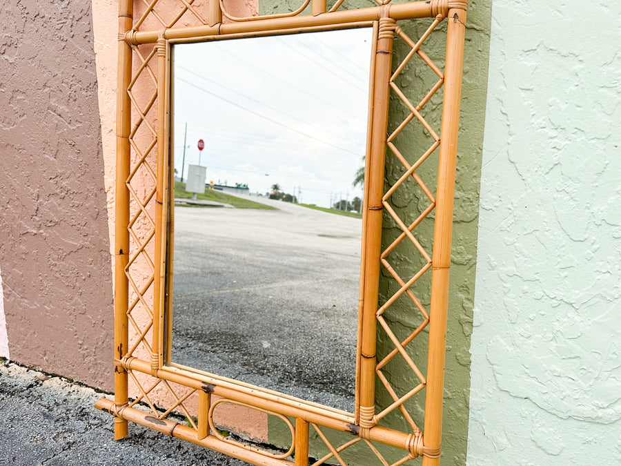 Old Florida Rattan Mirror