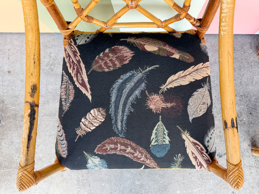 Pair of Fretwork Rattan Chairs
