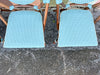 Set of Four Turquoise Rattan Bistro Chairs