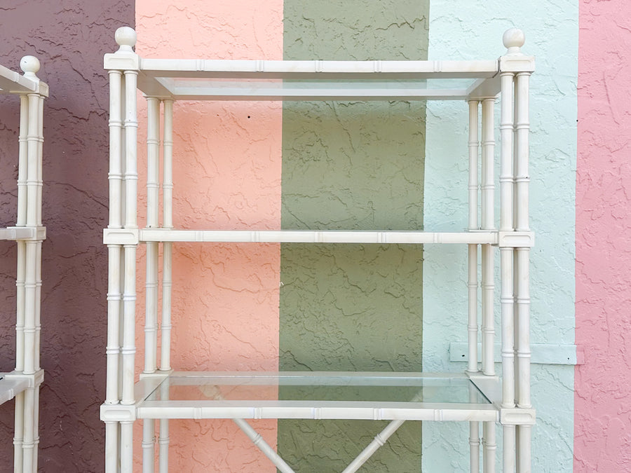 Tri-Leg Faux Bamboo Etagere