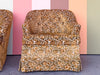 Pair of Brocade Upholstered and Tufted Chairs