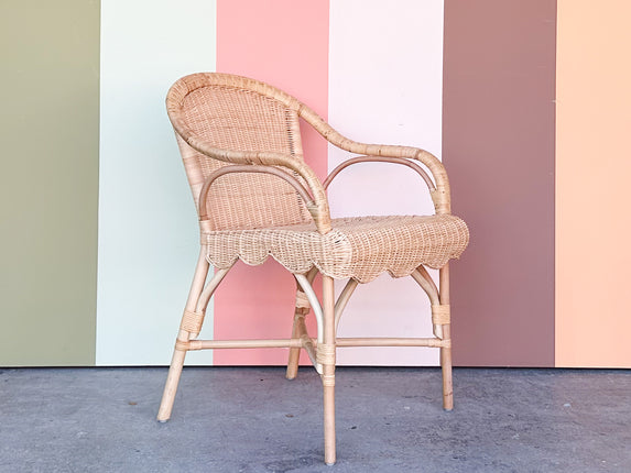 Sweet Scallop Rattan Arm Chair