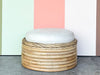 Stacked Rattan Ottoman