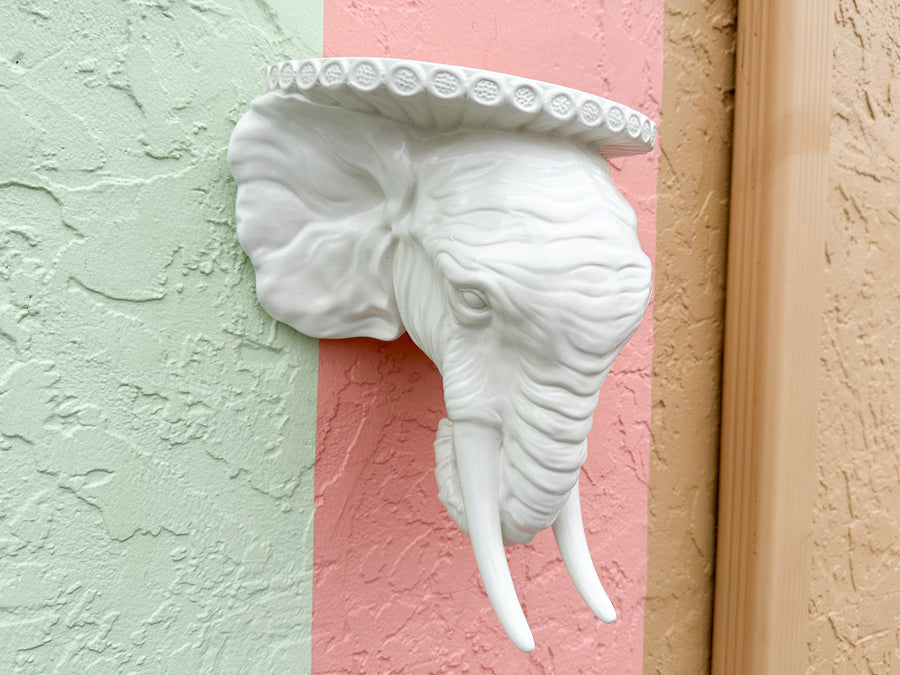 Kips Bay Italian Ceramic Elephant Shelf