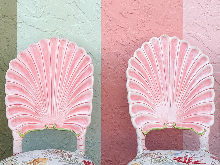 Set of Eight Shell Back Dining Chairs
