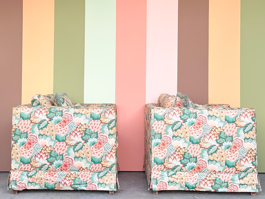 Pair of Palm Beach Chic Upholstered Chairs