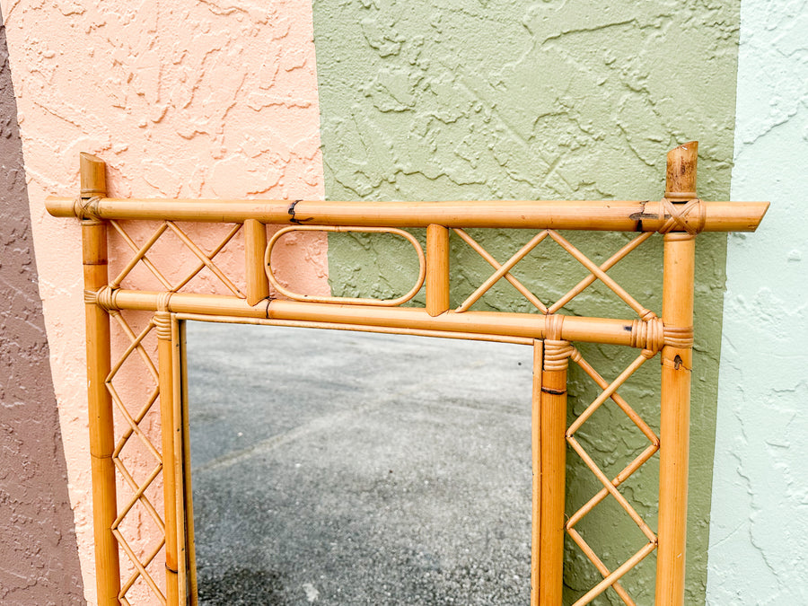 Old Florida Rattan Mirror