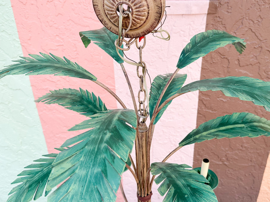 Tole Palm Chandelier