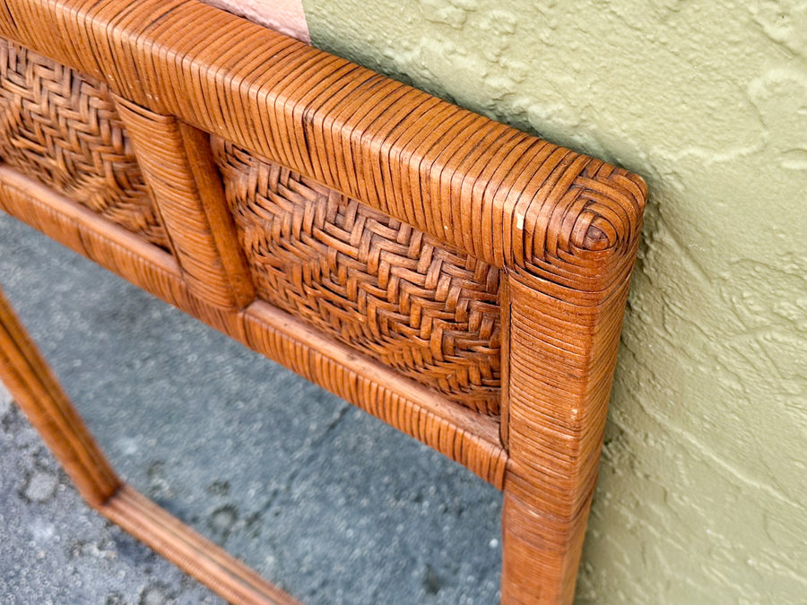 Island Style Woven Rattan Mirror