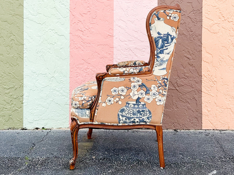 Ginger Jar Upholstered Wingback Chair