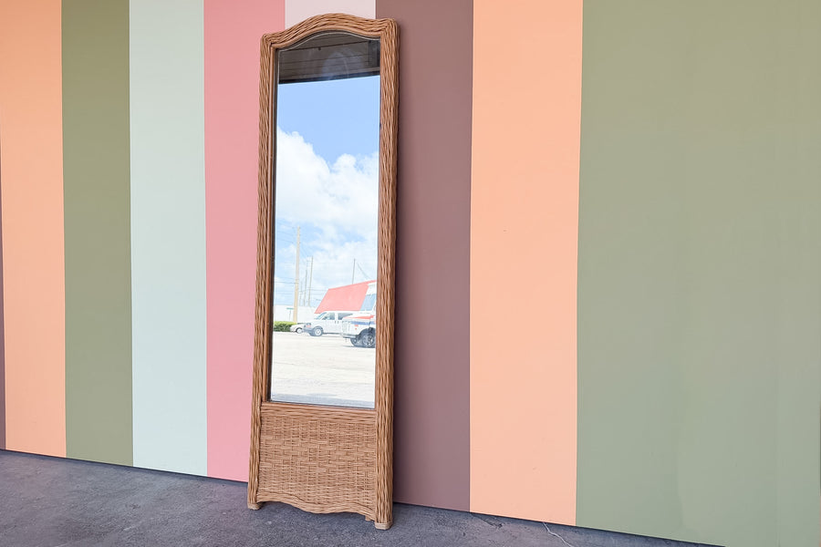 Woven Wicker Full Length Mirror