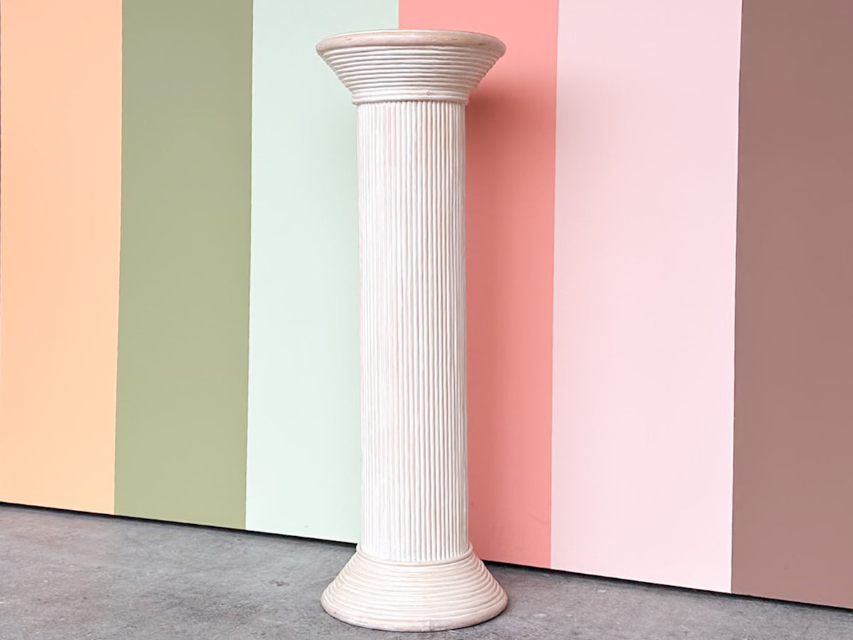 Pencil Reed Rattan Pedestal