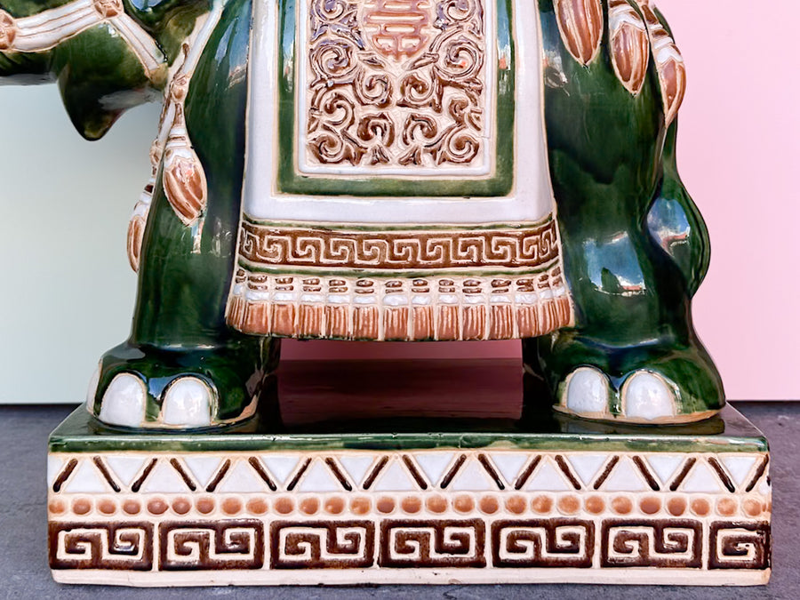 Green Elephant Garden Seat