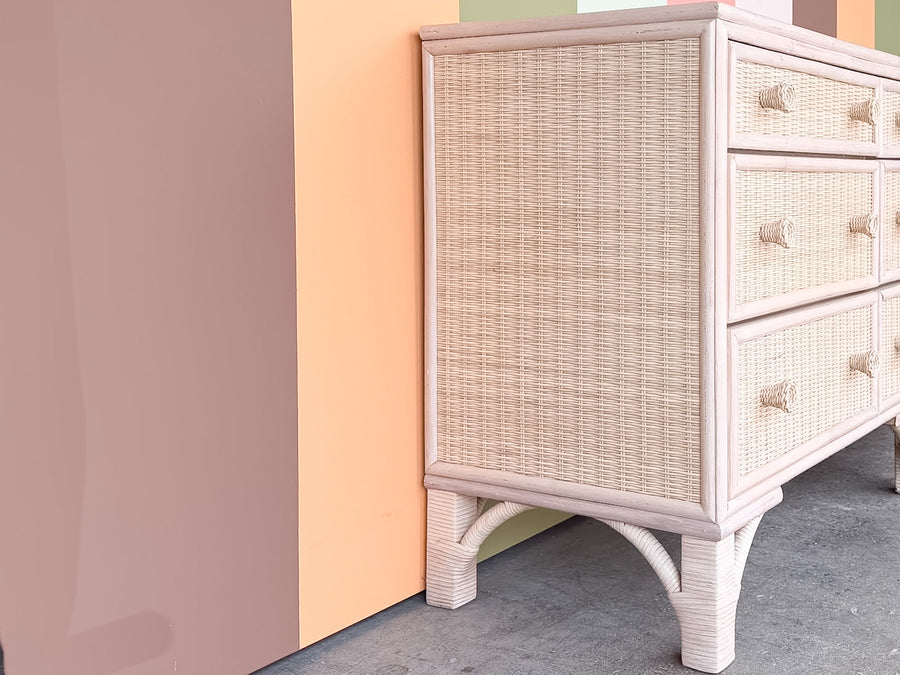 Coastal Chic Rattan and Wicker Dresser