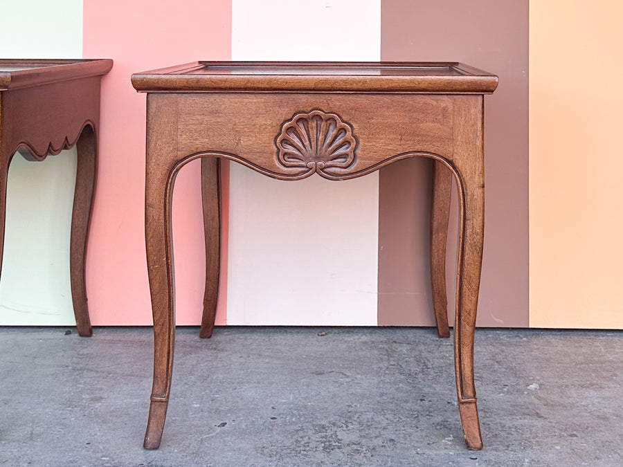 Pair of Handsome Shell Motif Side Tables