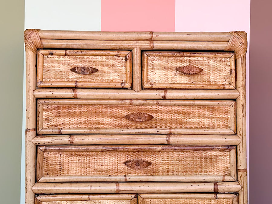 Island Chic Rattan Wrapped Chest