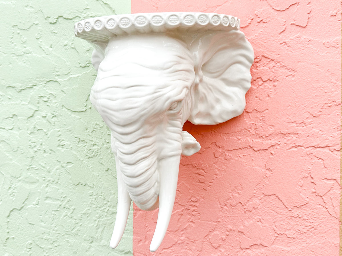 Kips Bay Italian Ceramic Elephant Shelf