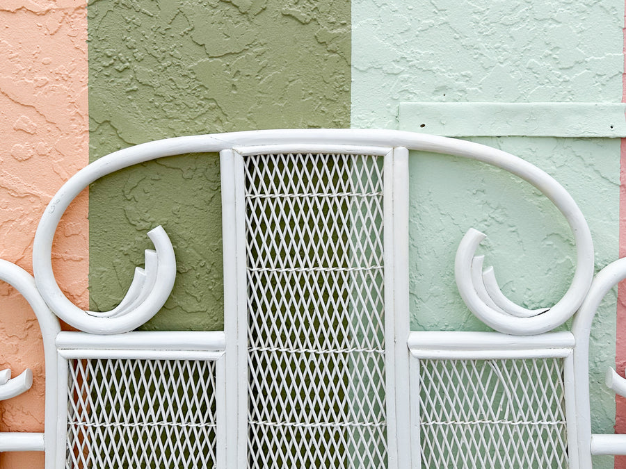 Pair of Whimsical Rattan Twin Headboards