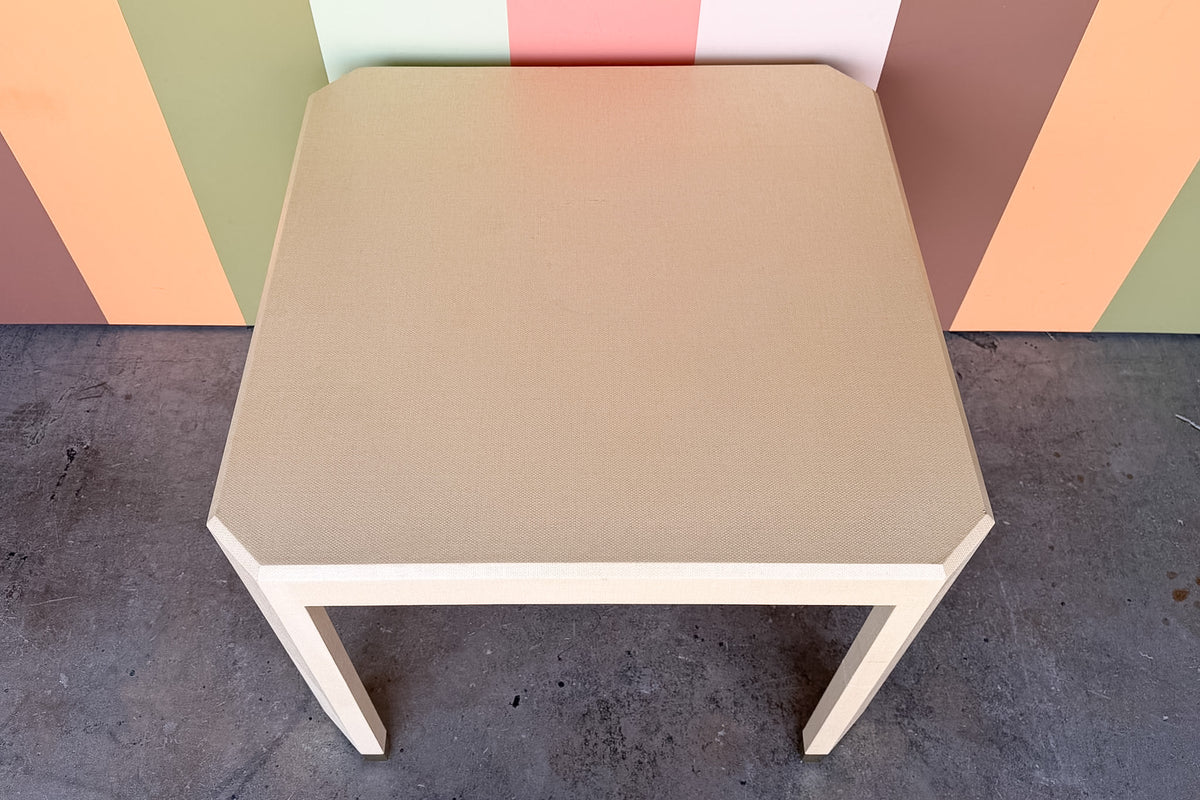Karl Springer Style Grasscloth Game Table