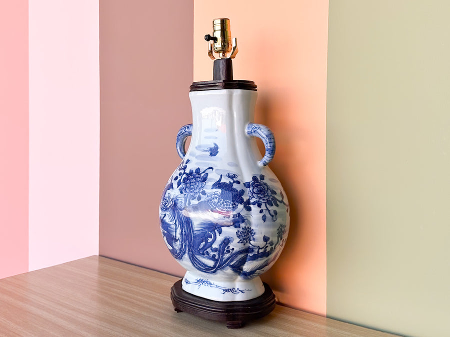 Blue and White Chinoiserie Lamp