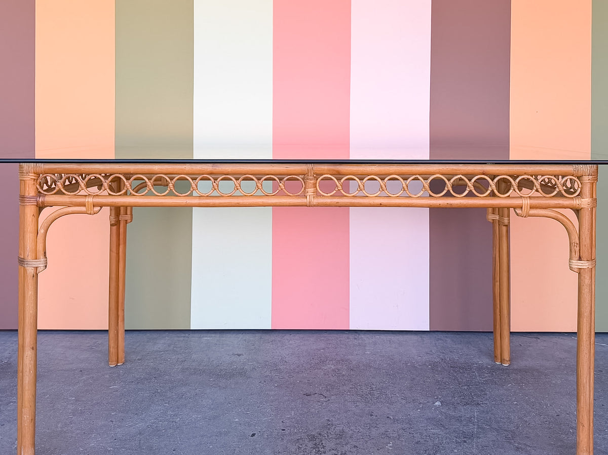 Old Florida Rattan Dining Table