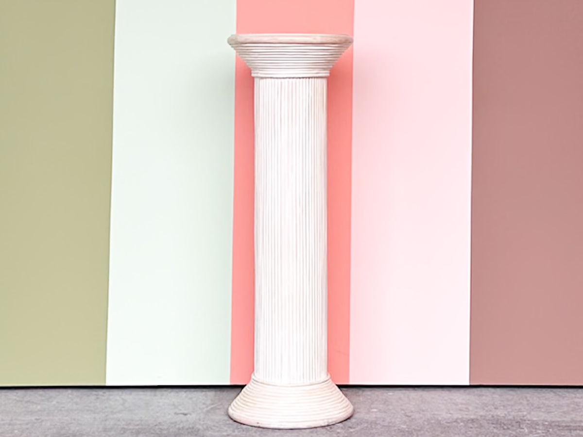 Pencil Reed Rattan Pedestal