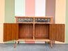 Hand Painted Tortoiseshell Rattan Credenza