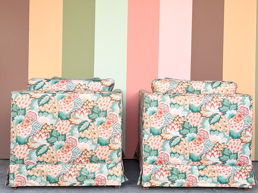 Pair of Palm Beach Chic Upholstered Chairs