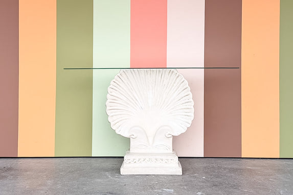Coastal Chic Plaster Shell Console