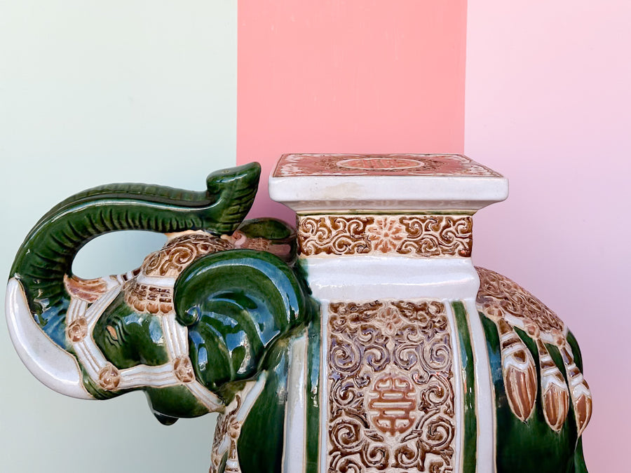 Green Elephant Garden Seat