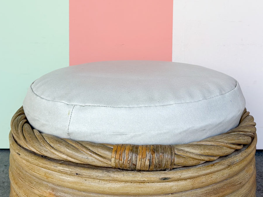 Stacked Rattan Ottoman