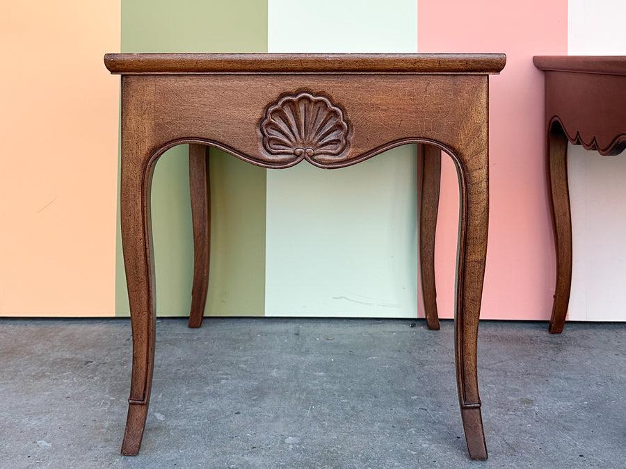 Pair of Handsome Shell Motif Side Tables