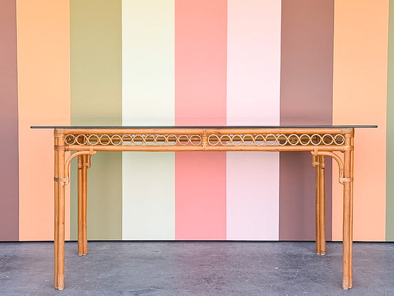 Old Florida Rattan Dining Table